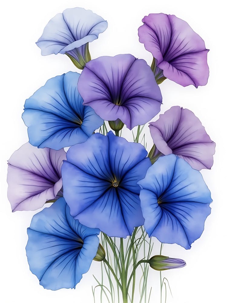 Artful Blue Petal Movement