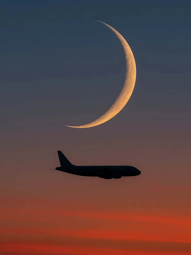 Airplane And Crescent