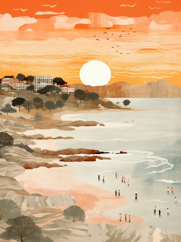 Balmoral Beach Australia At Sunset Golden Tones 1