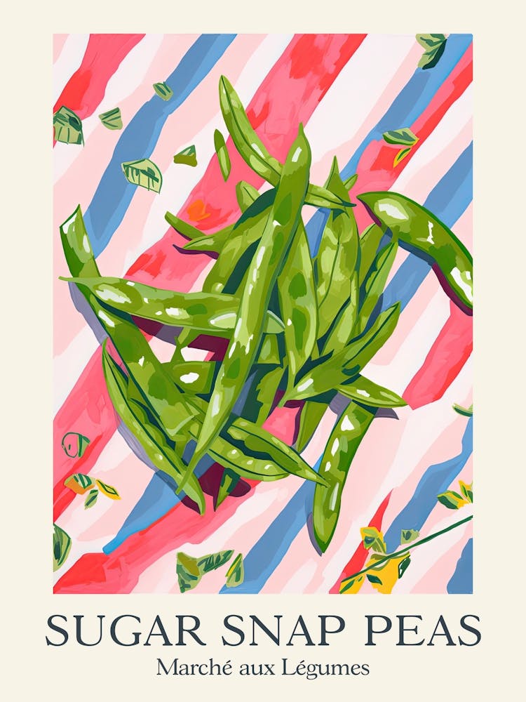 Marche Aux Legumes Sugar Snap Peas Summer Illustration 4