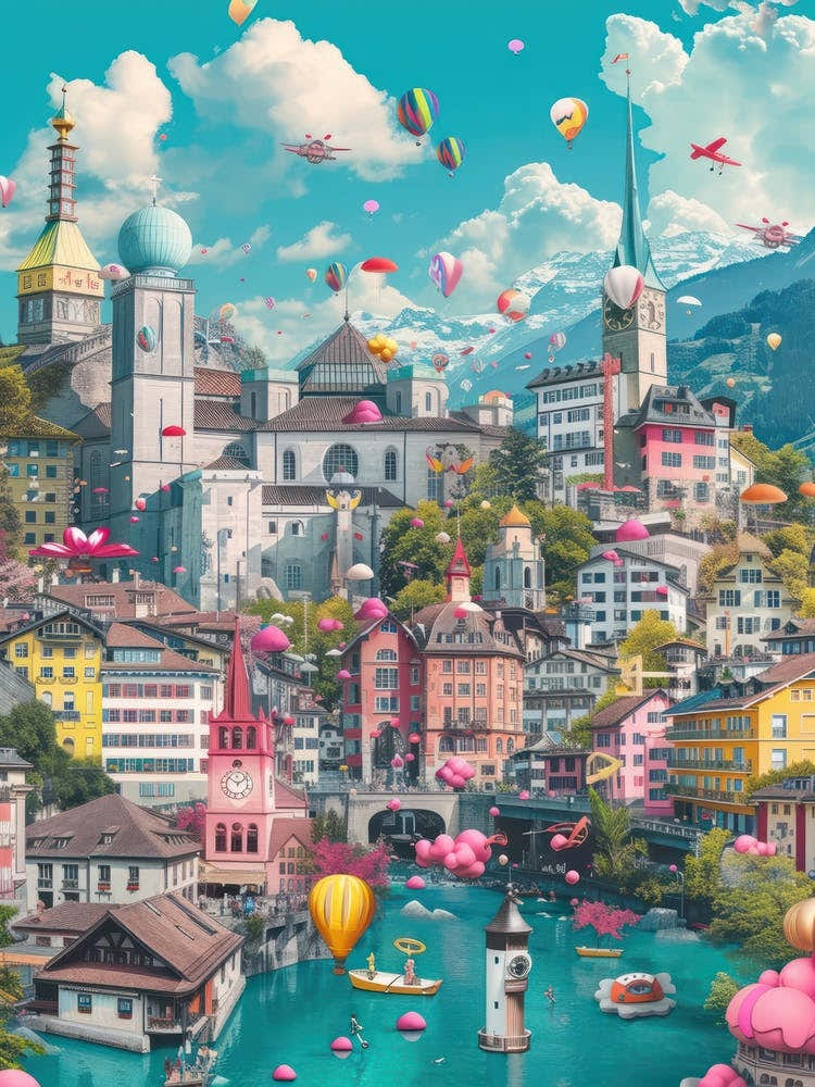 Zurich   Retro Collage Style 3