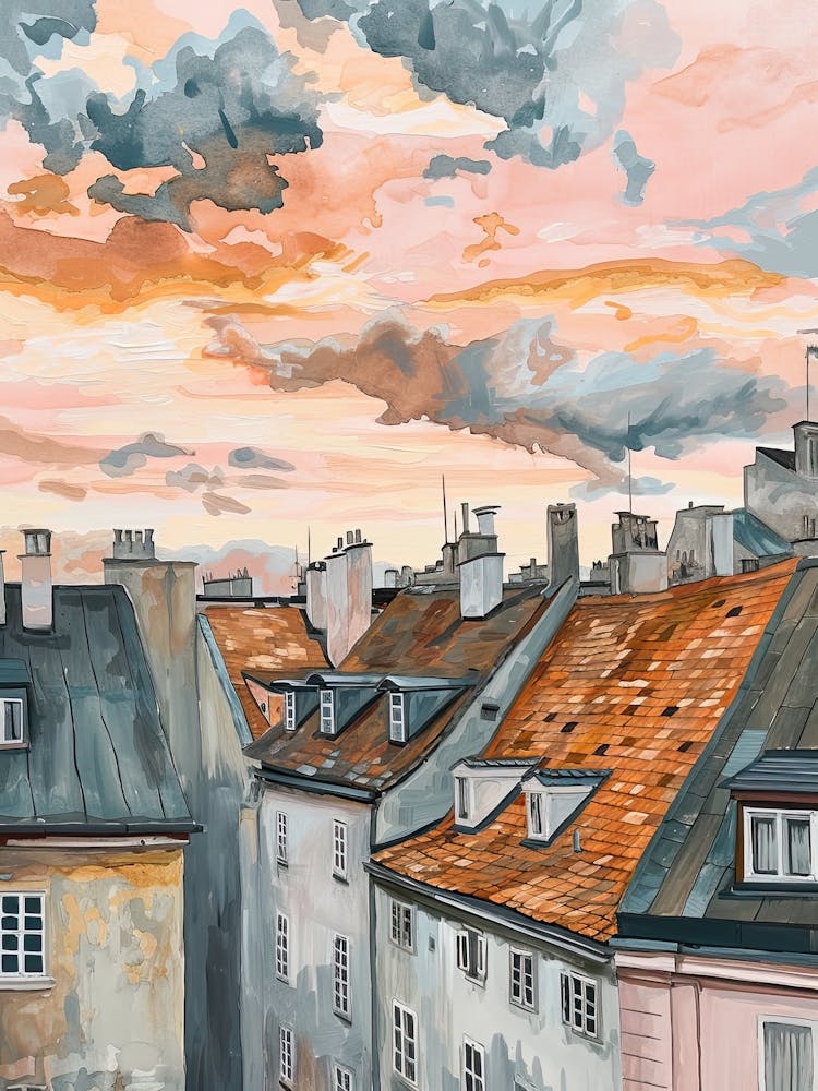 Vienna Rooftops Morning Skyline 4