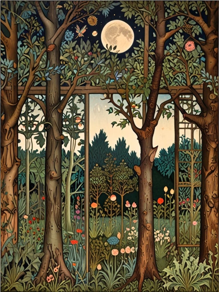 William Morris Moonlight In The Woods 79