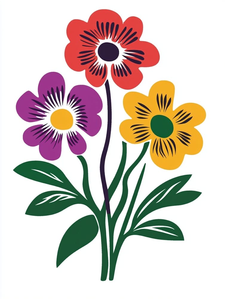 Flowers On A White Background 1