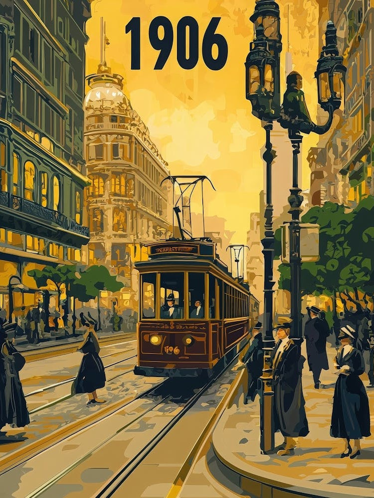 Aihrgdesign A Retro Travel Poster Of A Bustling 1906 City Str 60df6d6c Bfc2 4ba2 81fa 4df0e407d7e1 1