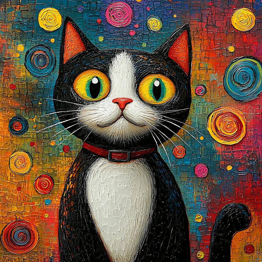 Tuxedo Cat Colorful 5