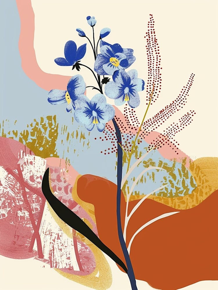 Colourful Flower Illustration Forget Me Not 4