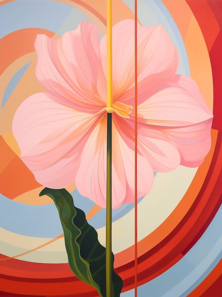Amaryllis 3 Hilma Af Klint Inspired Pastel Flower Painting