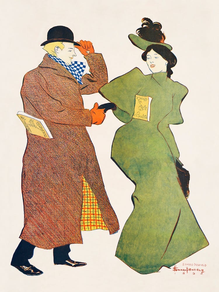 Man And Woman Shaking Hands (1895), Edward Penfield