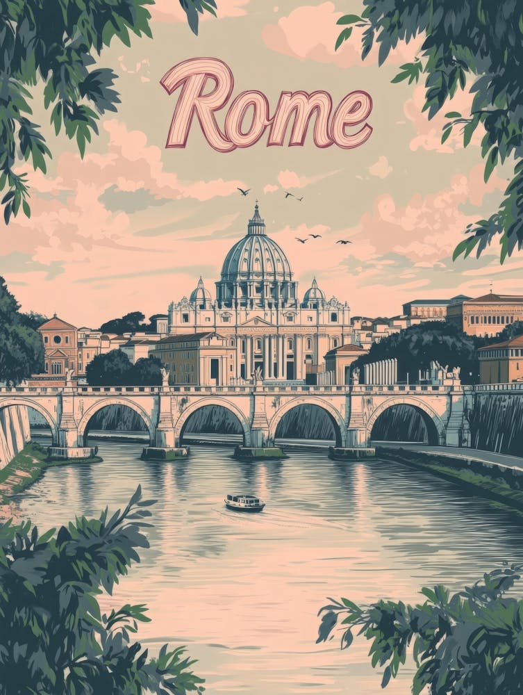 Aihrgdesign A Classic 1960s Travel Poster For Rome 1