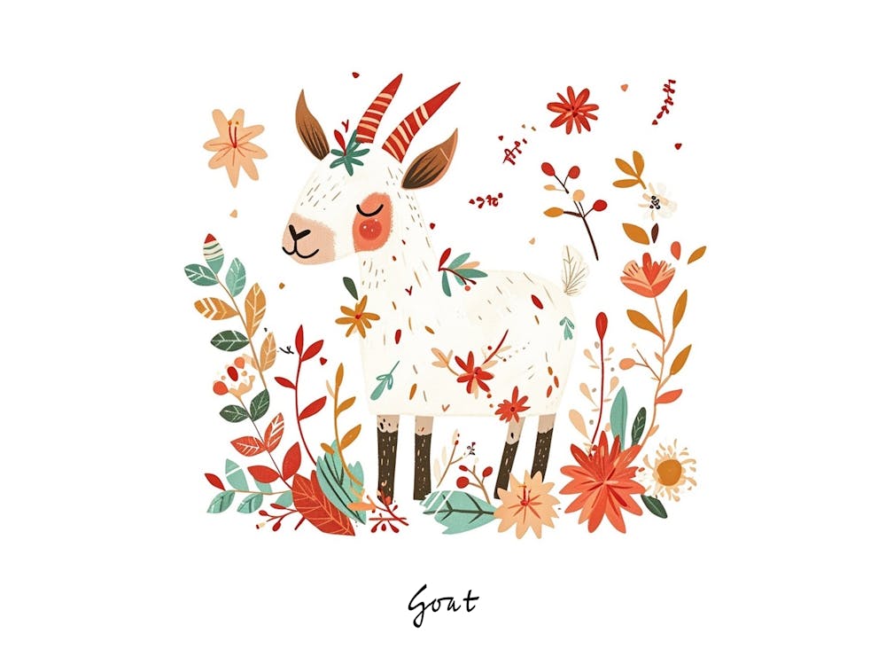 Little Floral Goat 2 Poster