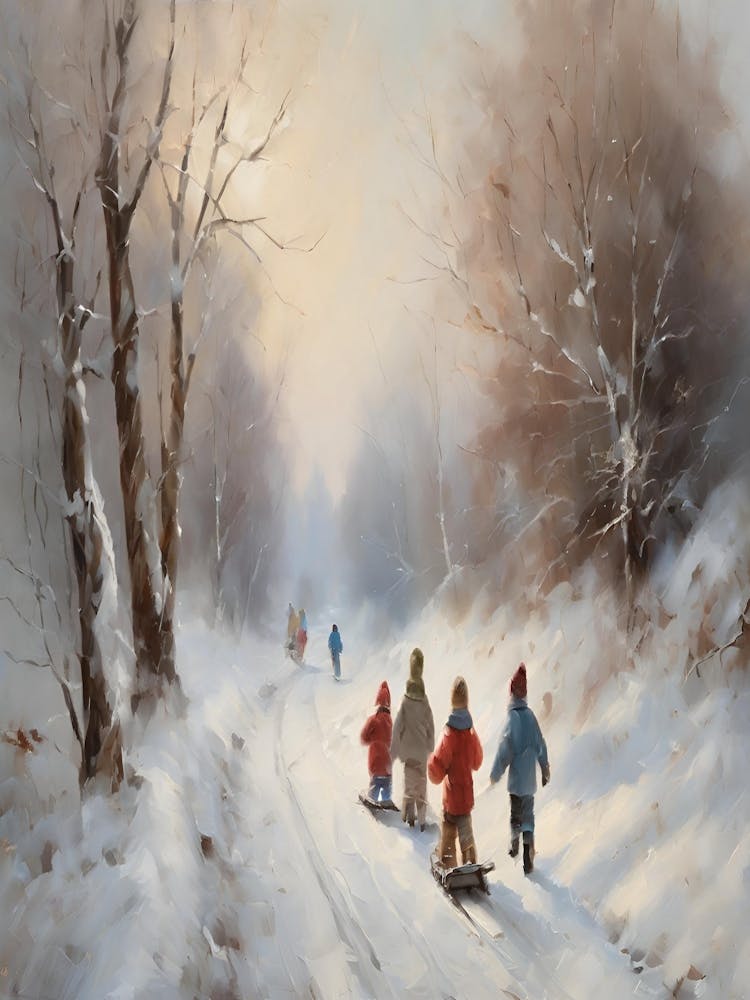 Enfants en traîneau