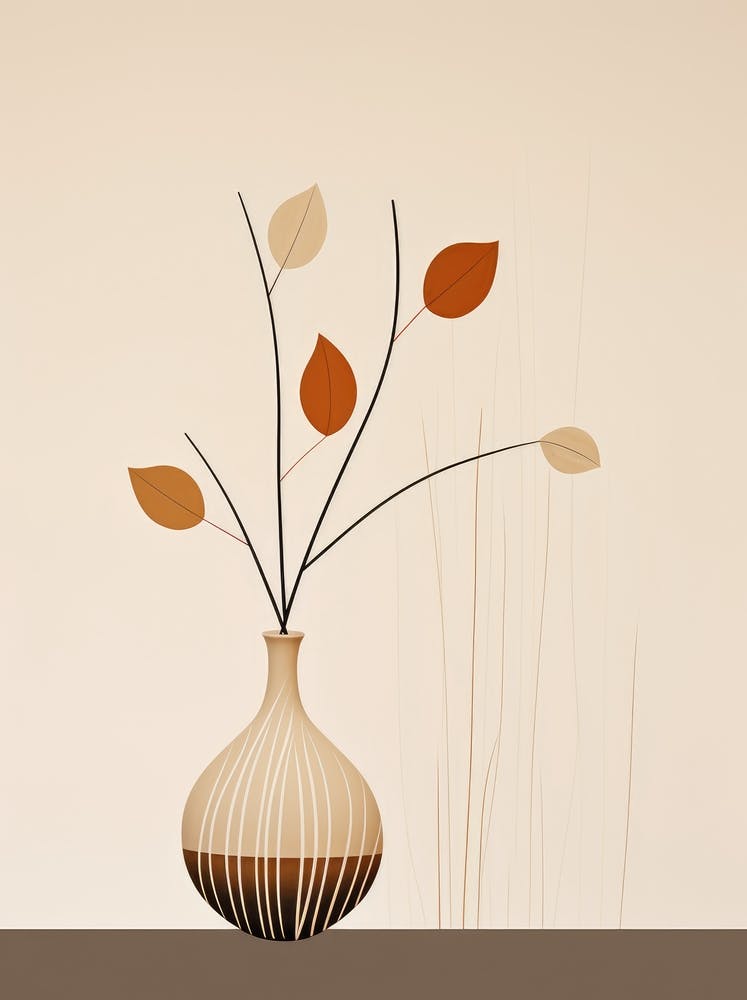 Vase With Leaves 1