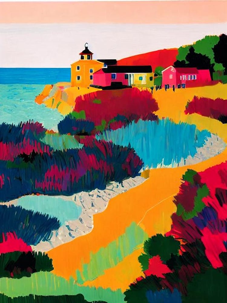 Kennebunk Beach, Maine Hockney Style