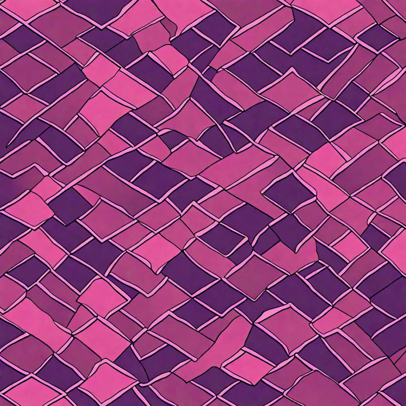 A Tile Pattern Featuring Abstract Geometric Shapes, Rustic Purple And Pink, Flat Art, 197