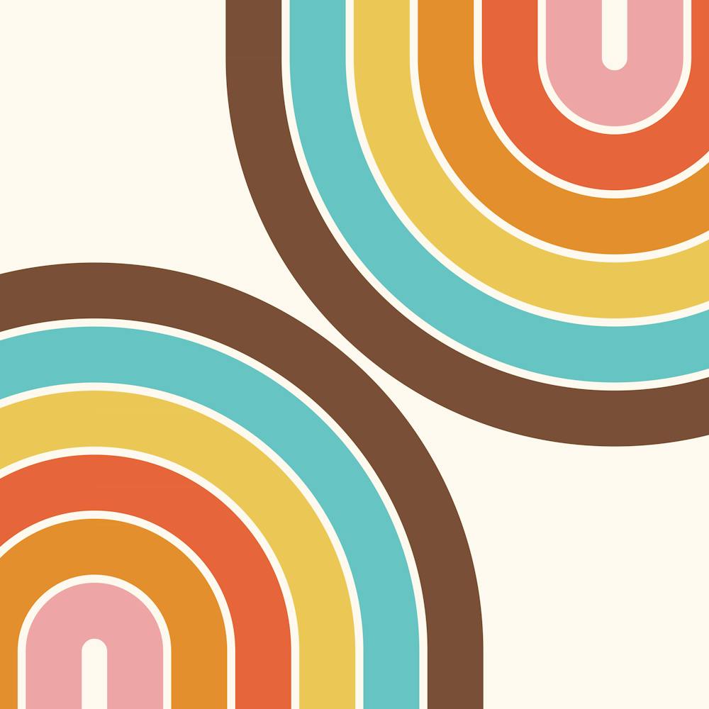 Midcentury Modern Geometric Rainbow Iv In Retro Theme 02 1