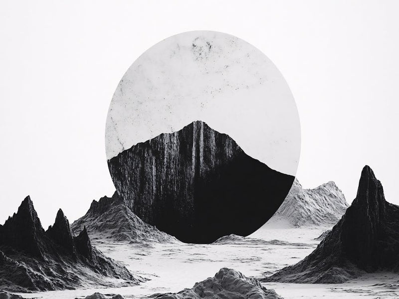 Black And White Mountain Landscape