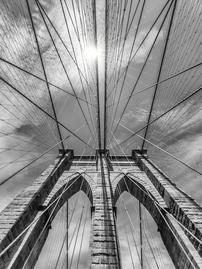 New York City Brooklyn Bridge in Detail