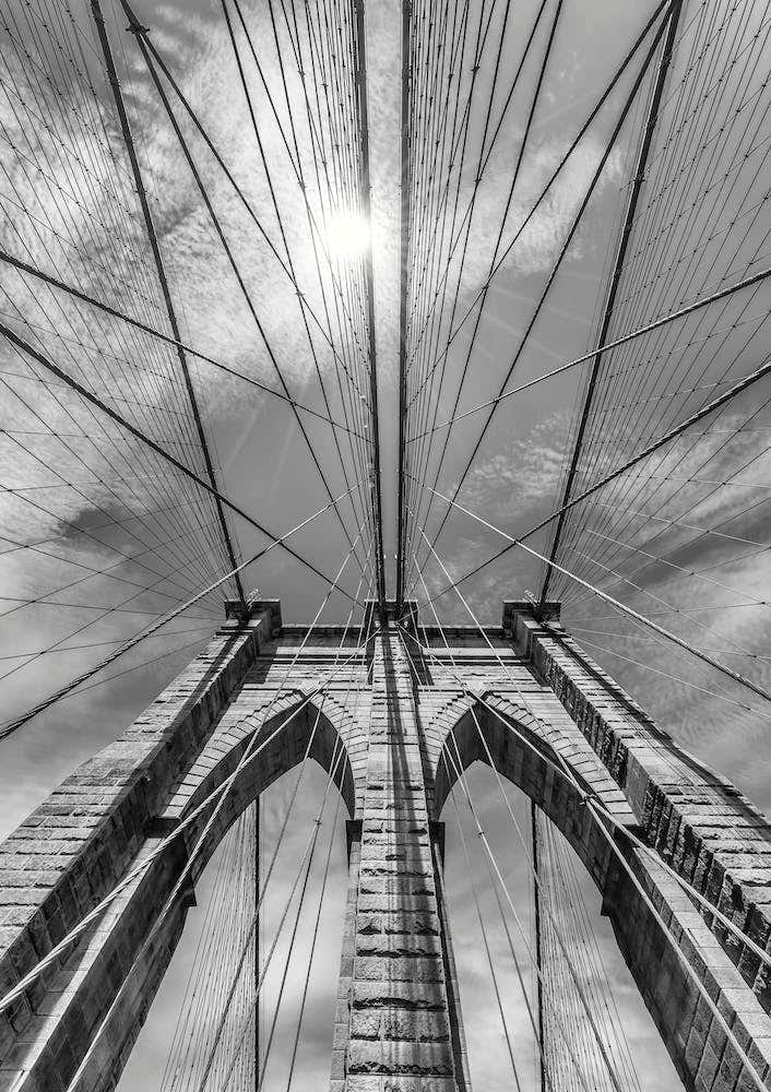 New York City Brooklyn Bridge in Detail
