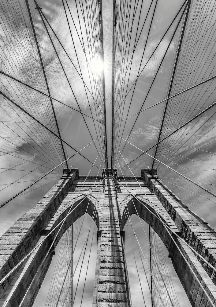 New York City Brooklyn Bridge in Detail