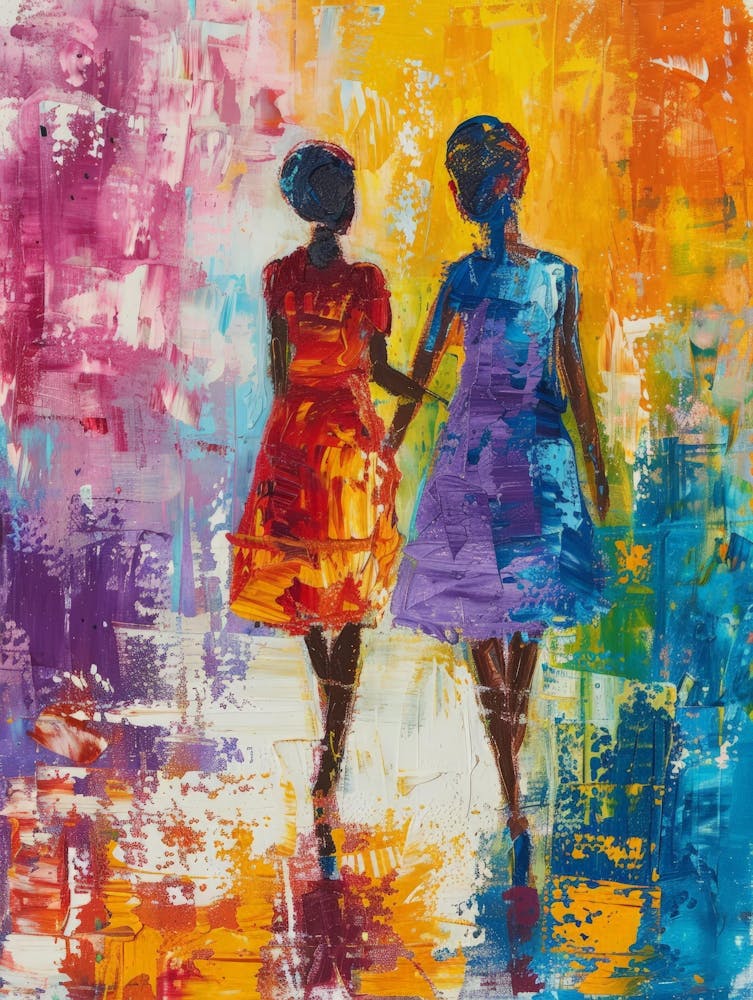 Two Women Walking 6