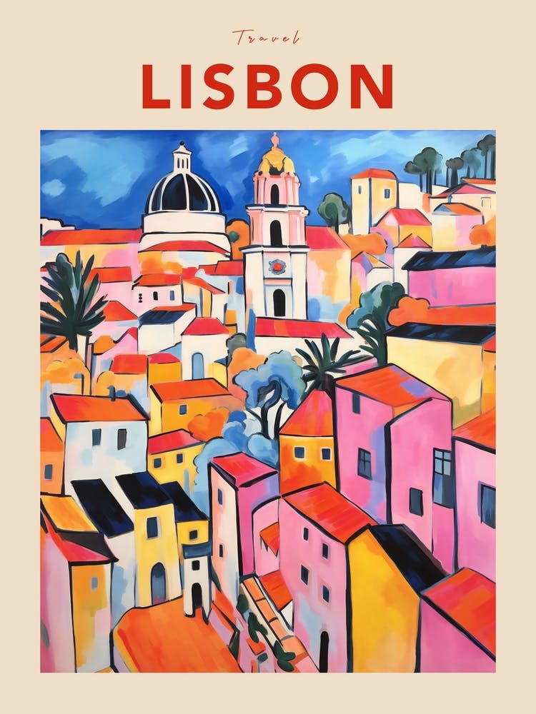 Lisbon Portugal 2 Fauvist Travel Poster
