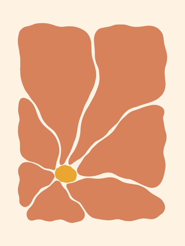 Abstract Flower 03 - Terracotta
