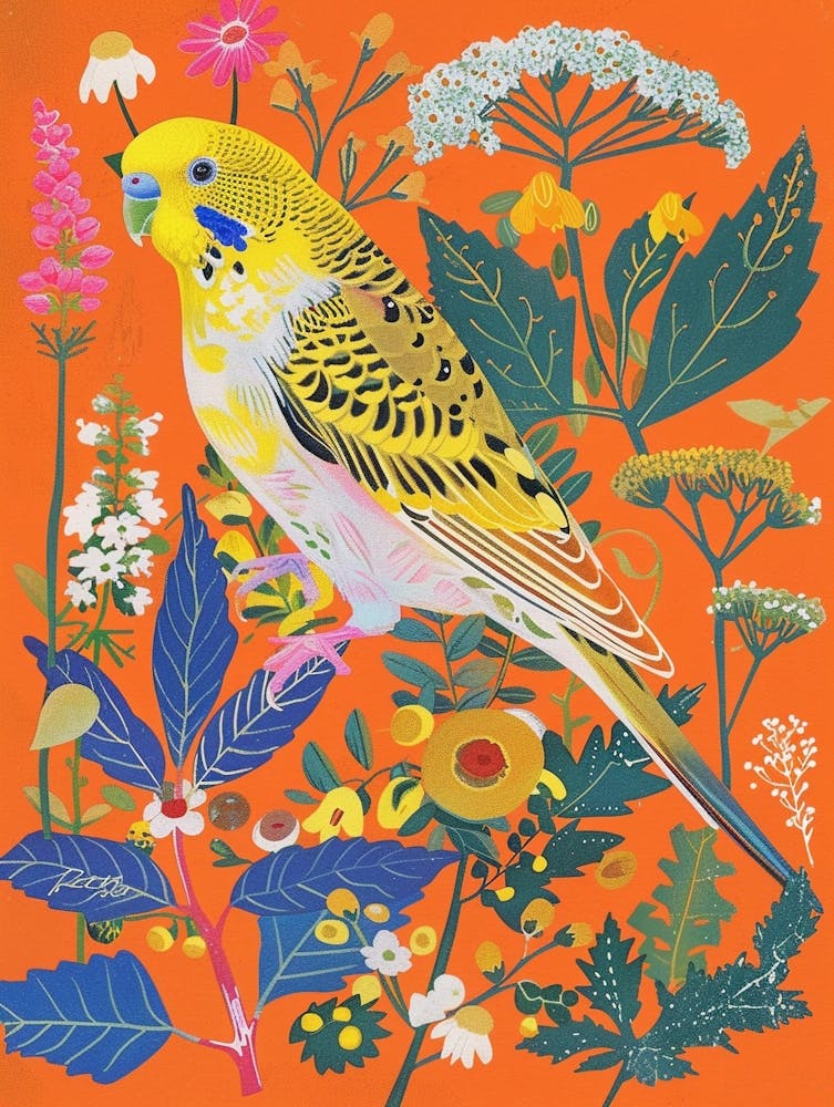 Oiseaux de Printemps Perruche ondulée 2