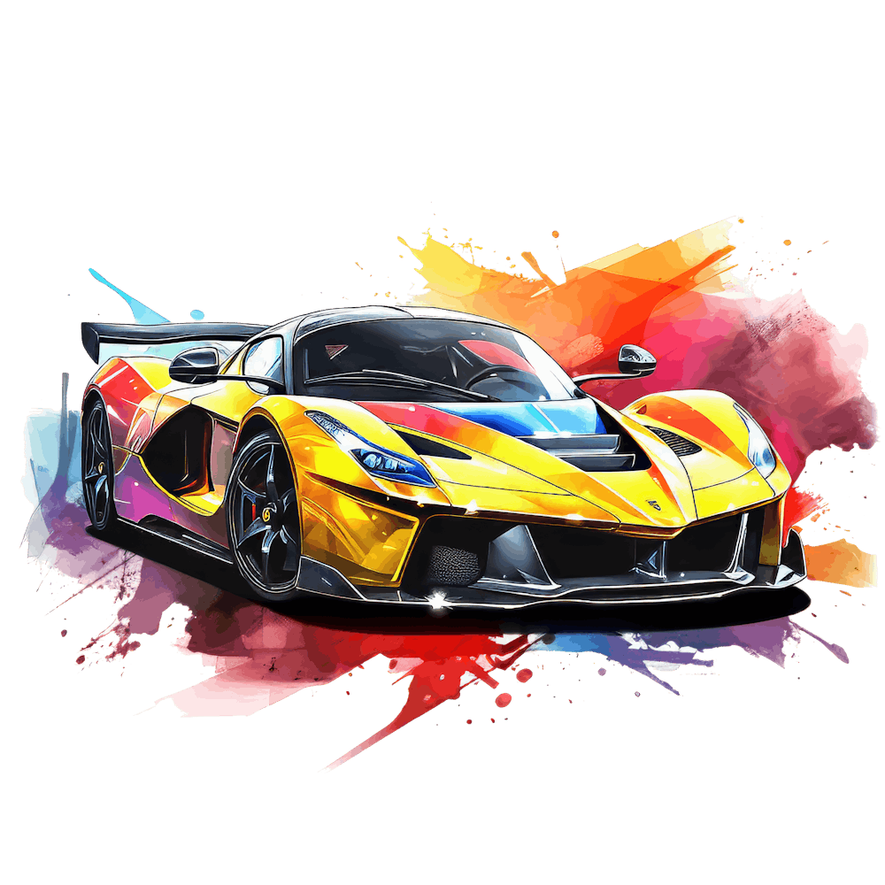 Supercars Élégantes à l'Aquarelle 22