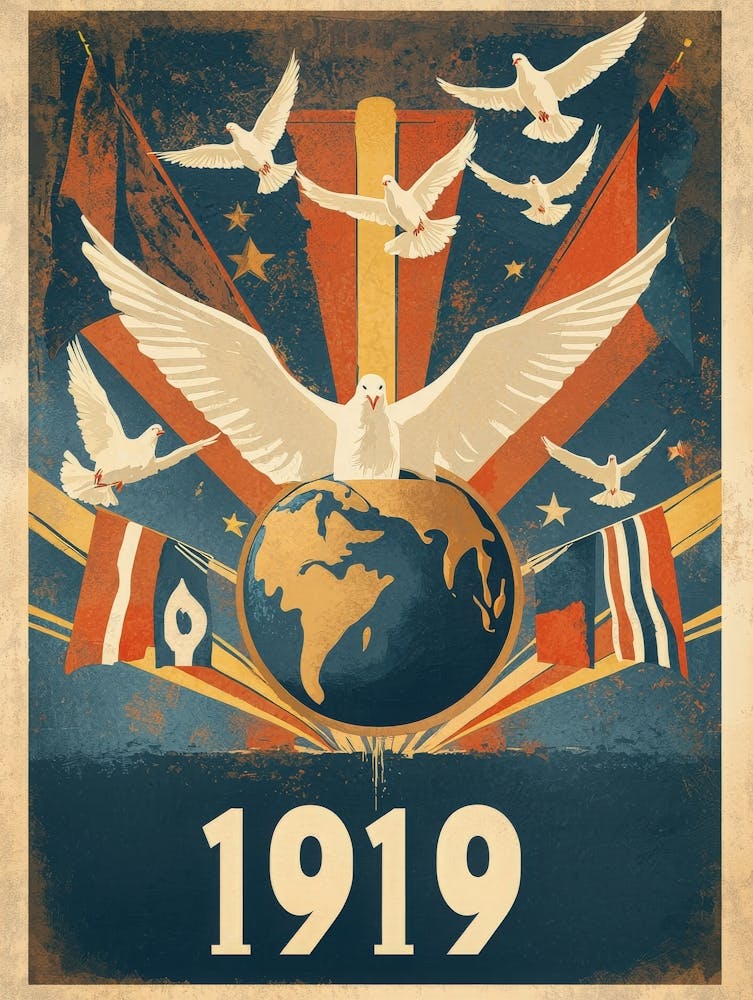 Aihrgdesign A Vintage International Peace Poster Celebrating 2
