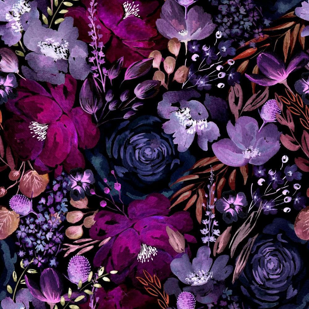 Floral Chaos Dark Violet
