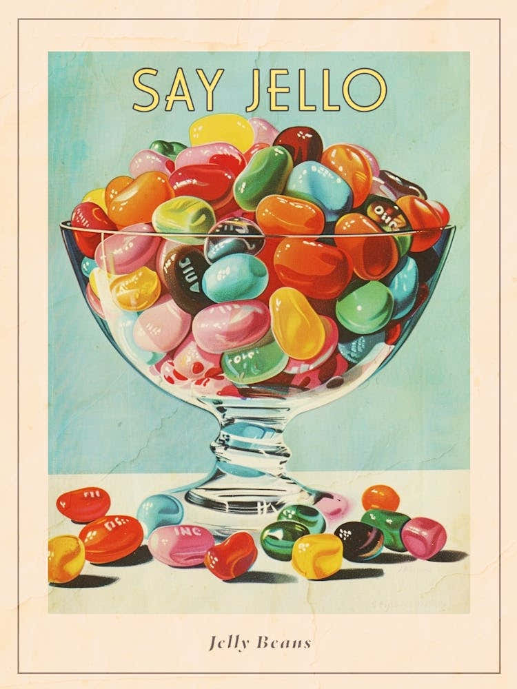 Jelly Beans Vintage Retro Illustration 1 Poster