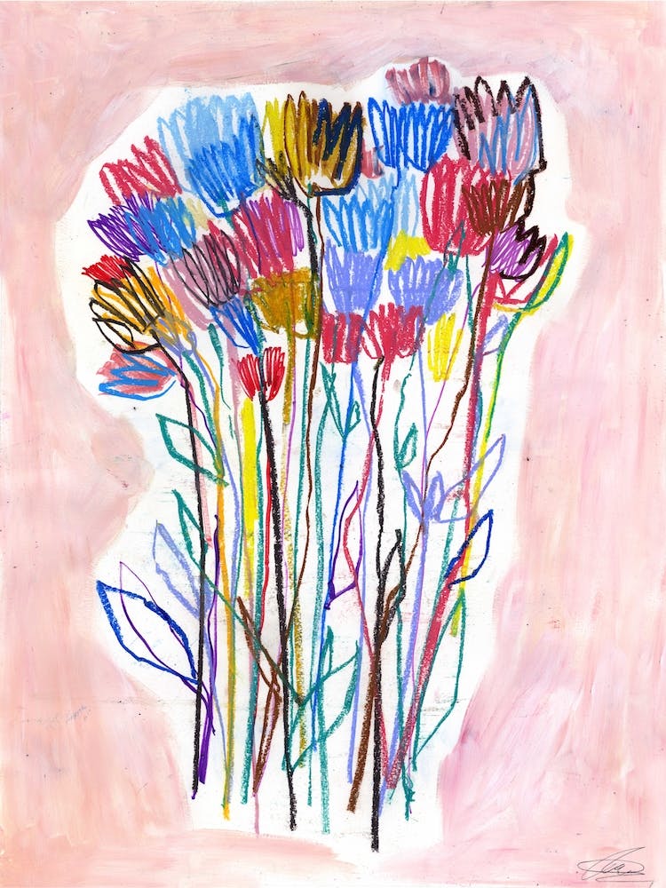 Abstract Pink Flowers