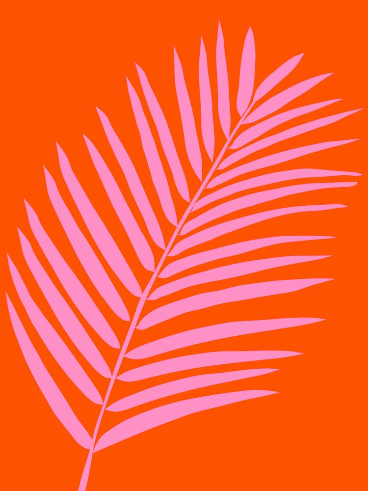 Palmblatt Orange und Pink