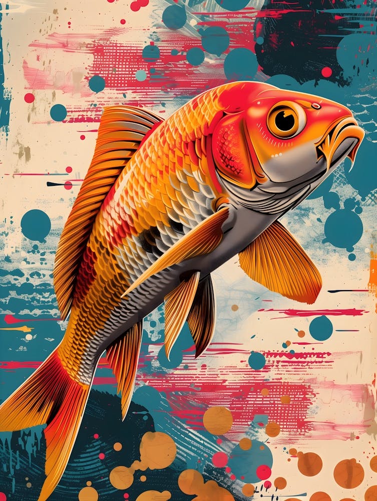 Koi Fish, Vibrant, Pop Art