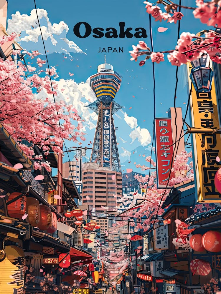 Osaka Japan Metropolitan Art Illustration
