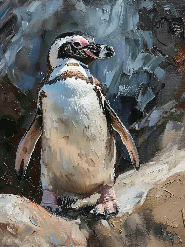 Adlie Penguin Isabela Island Oil Painting 4