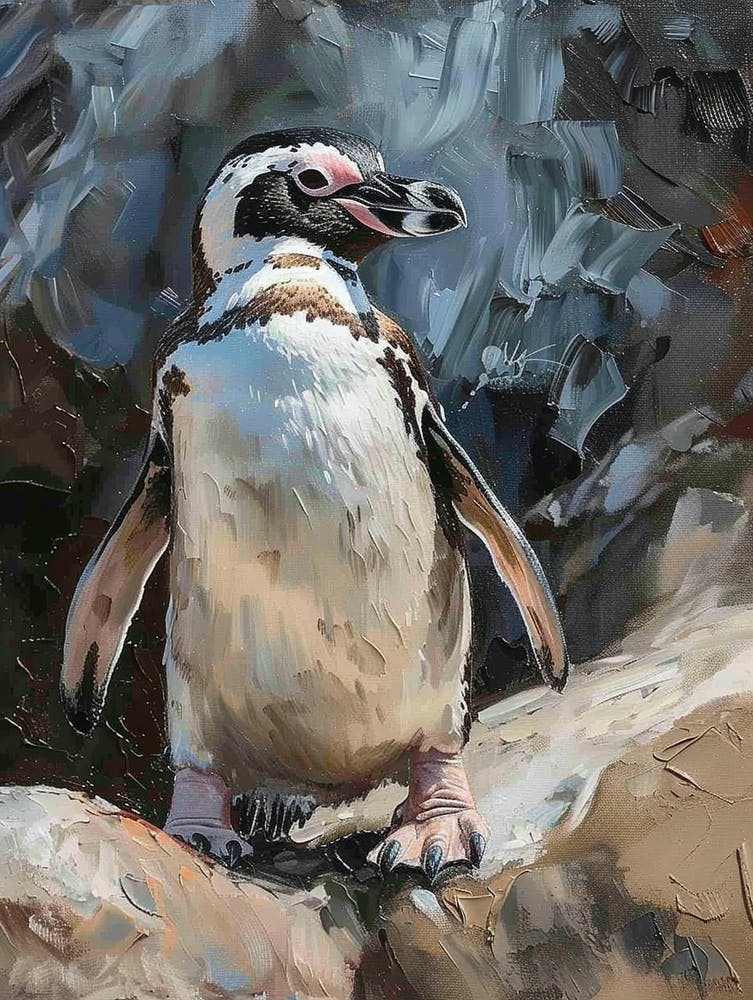 Adlie Penguin Isabela Island Oil Painting 4
