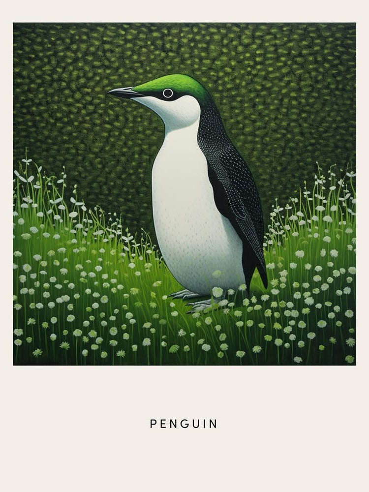 Ohara Koson Inspired Bird Painting Penguin 1 Poster