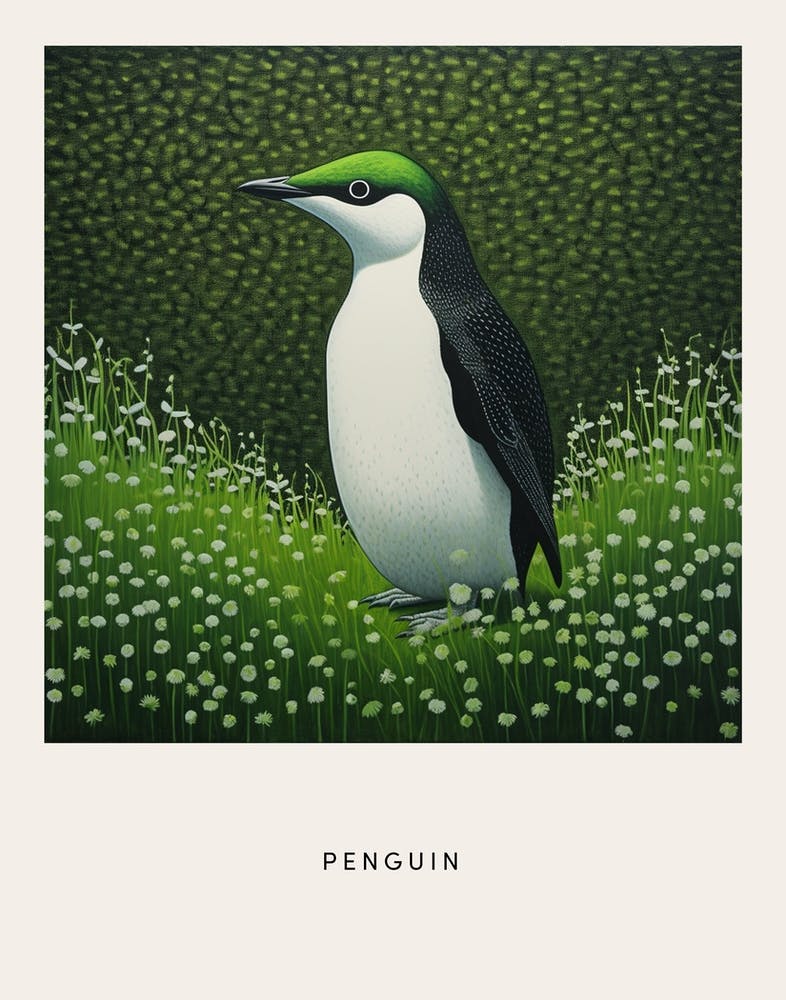 Ohara Koson Inspired Bird Painting Penguin 1 Poster