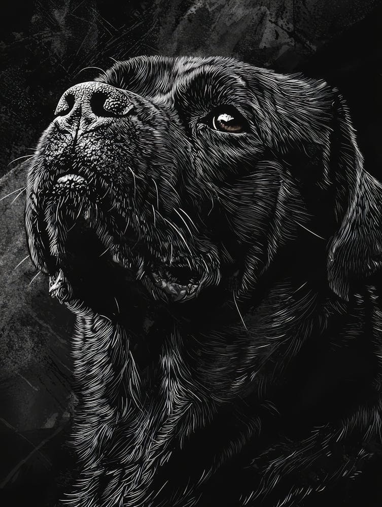 Black Labrador. Generated AI.