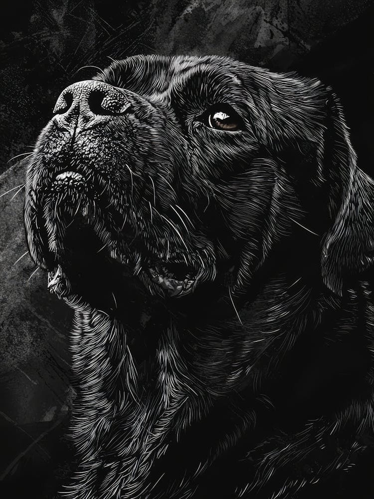 Black Labrador. Generated AI.