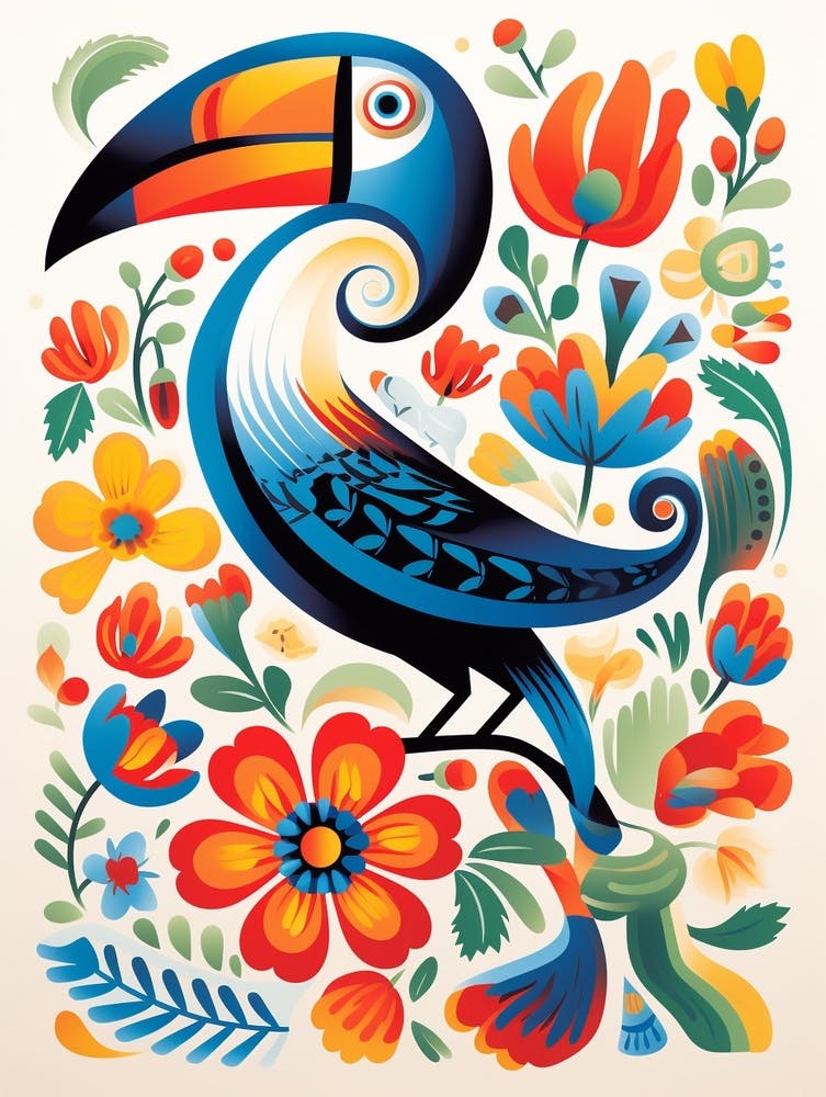 Illustration d'Oiseau Scandinave Toucan 1
