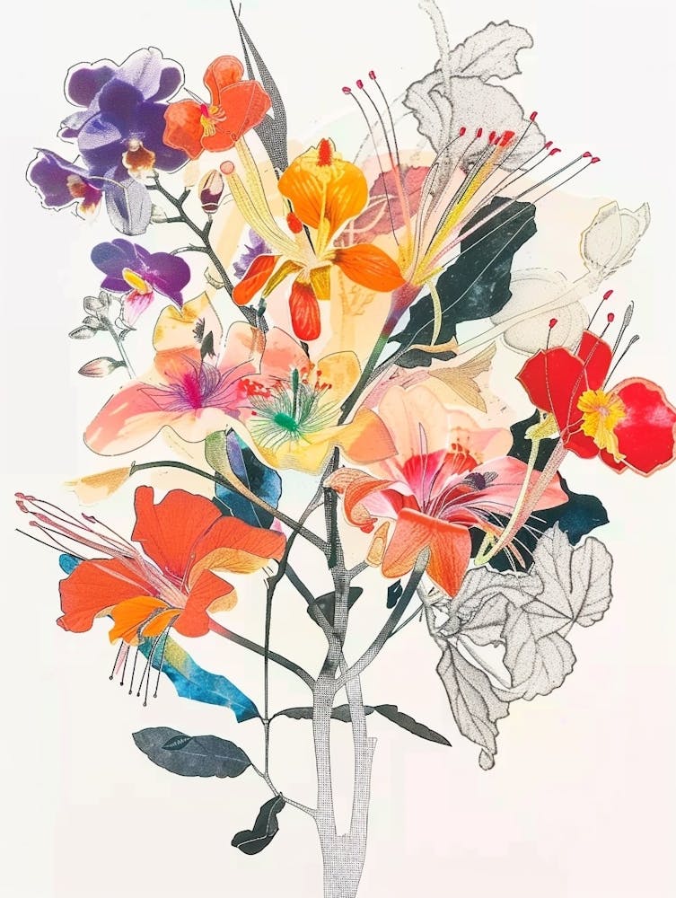 Lily 5 Collage Flower Bouquet