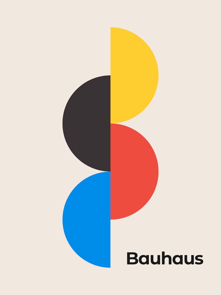 Exposition Motif Demi-Cercles Bauhaus, années 70, années 80, abstrait, bauhaus, cercles, coloré, cool, européen, exposition, français, géométrique, musée, rétro, étés, vintage