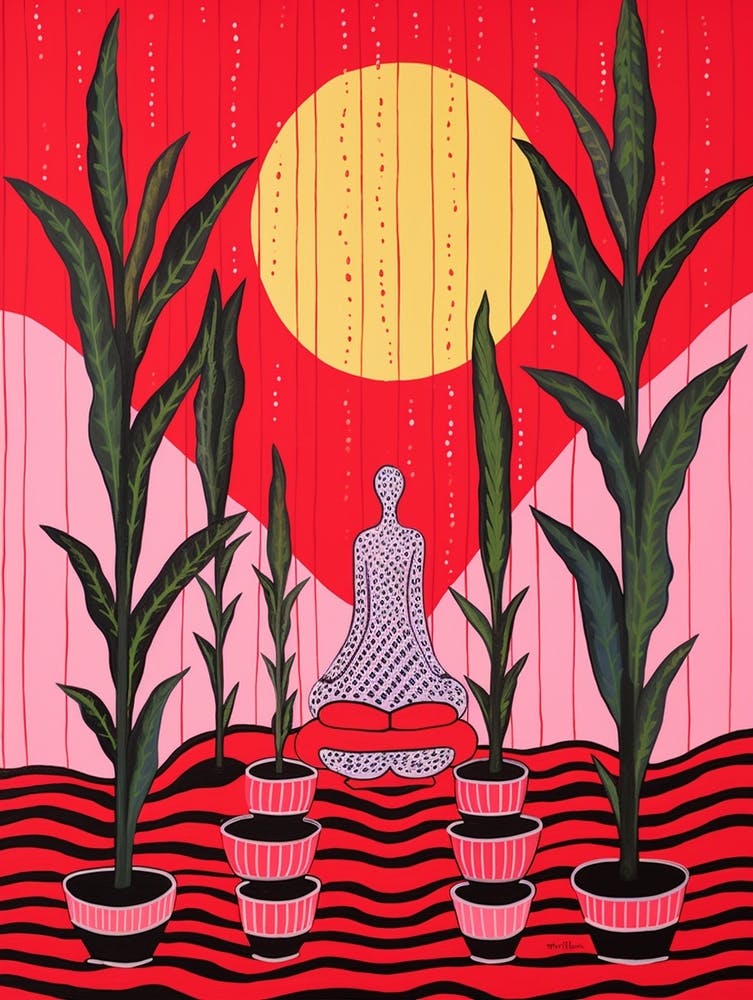 Pink And Red Plant Illustration Snake Plant 5