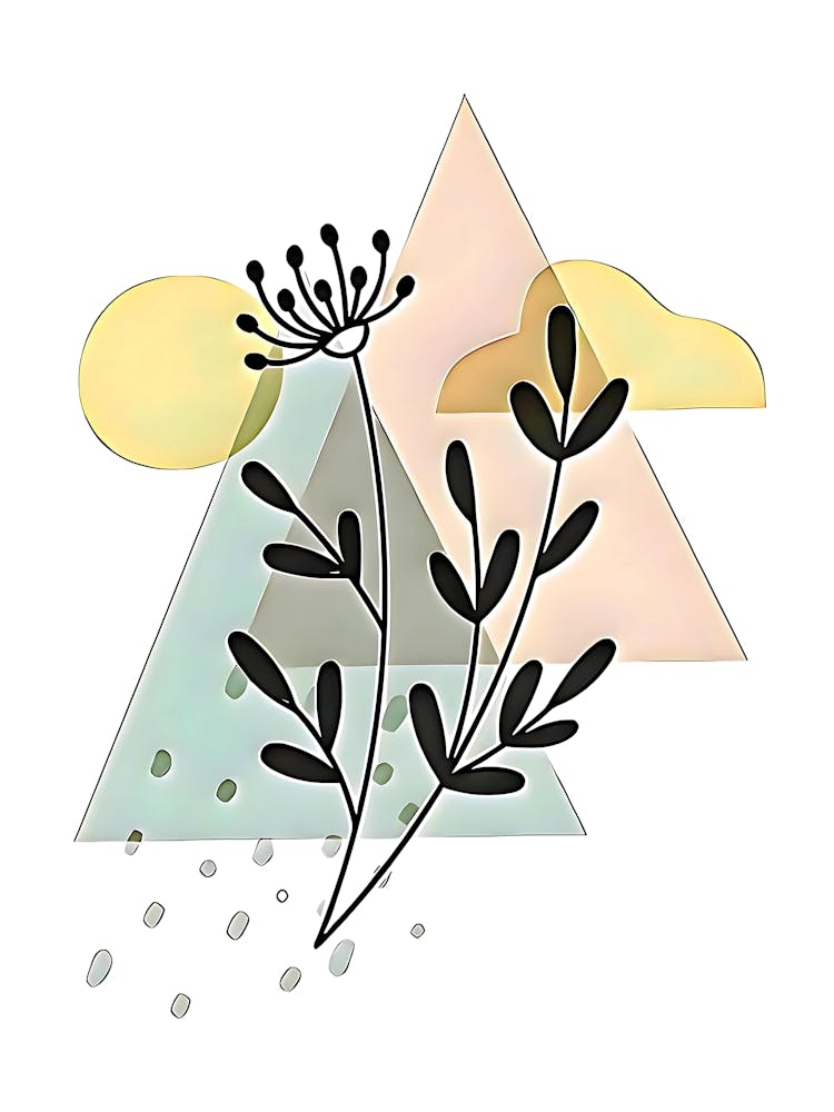 Flüstern der Brise – Moderne Florale Geometrie