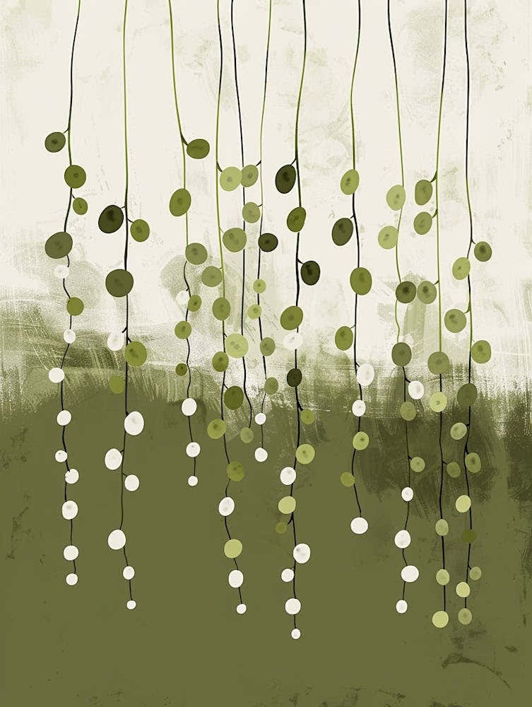 String Of Pearls Plant Minimalist Illustration 2