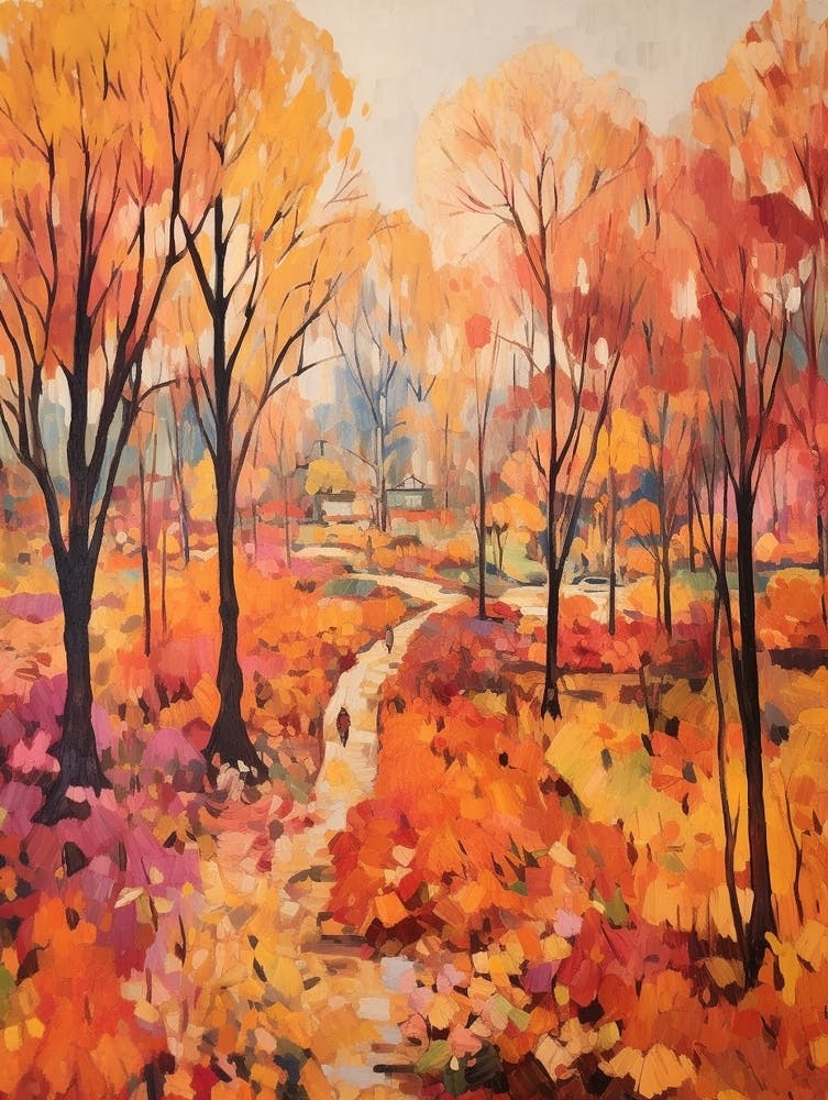 Autumn Gardens Painting Parco Sempione Italy 2