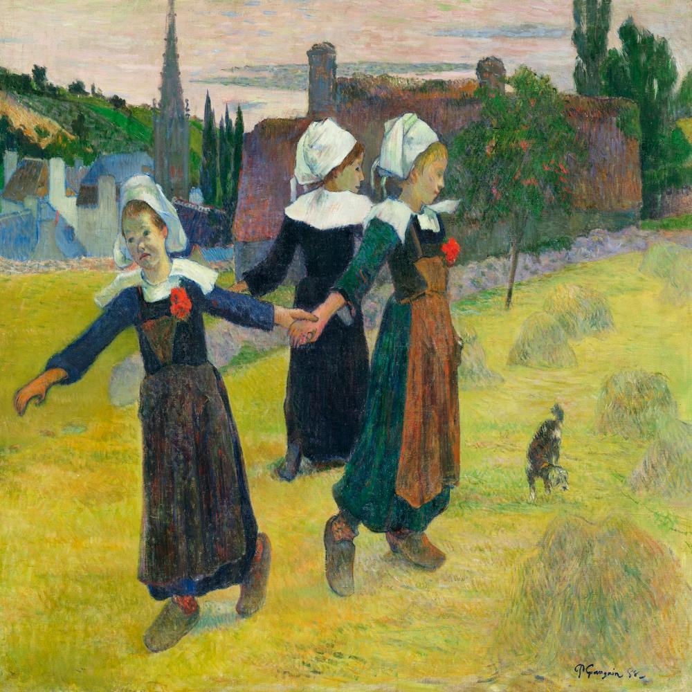 Paul Gauguin Breton Girls Dancing, Pont Aven, 1888,